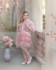 Pink Faux Fur Bolero