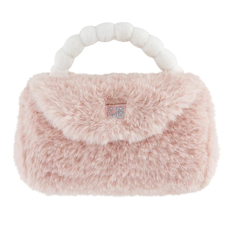 Pink Plush Rattle Purse for Baby