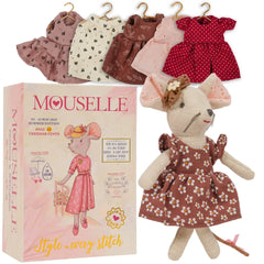 Mouselle, Plush Mouse Doll with Wardrobe and Outfits