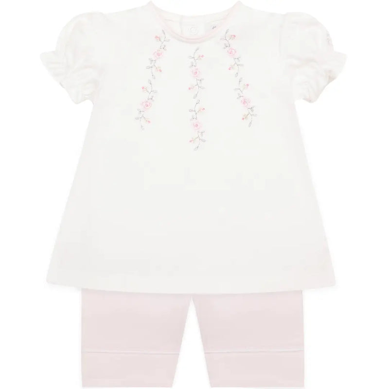 Jewell Pink and White Girls Top and Shorts Summer Set