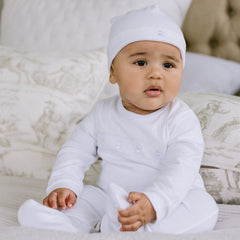 Heath White Unisex Babygrow and Hat