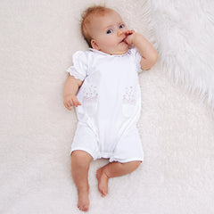 Louise Girls White Floral Detail Summer Romper