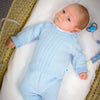 Baby Blue Cotton Knit Sweater and Pants Set