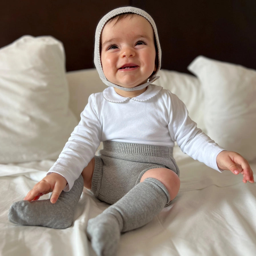 White Cotton Baby Knee High Socks