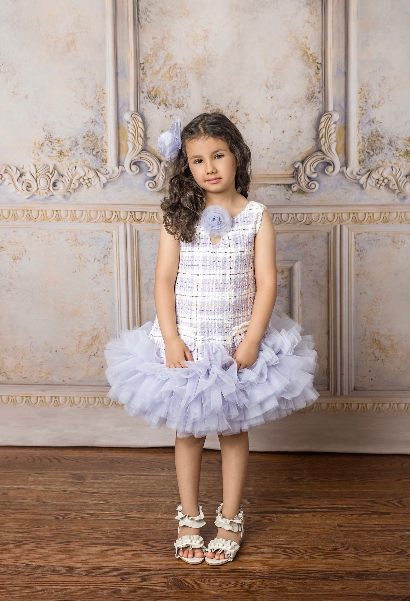 Violet Tweed and Tulle Dress - Petite Maison Kids