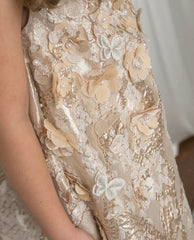 Butterfly Gold Jacquard Ceremony Dress