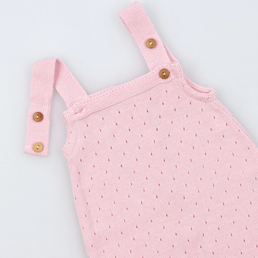 Pink Cotton  Knit Overall Romper