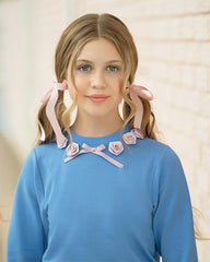 Maya Blue Cotton Sweater Top
