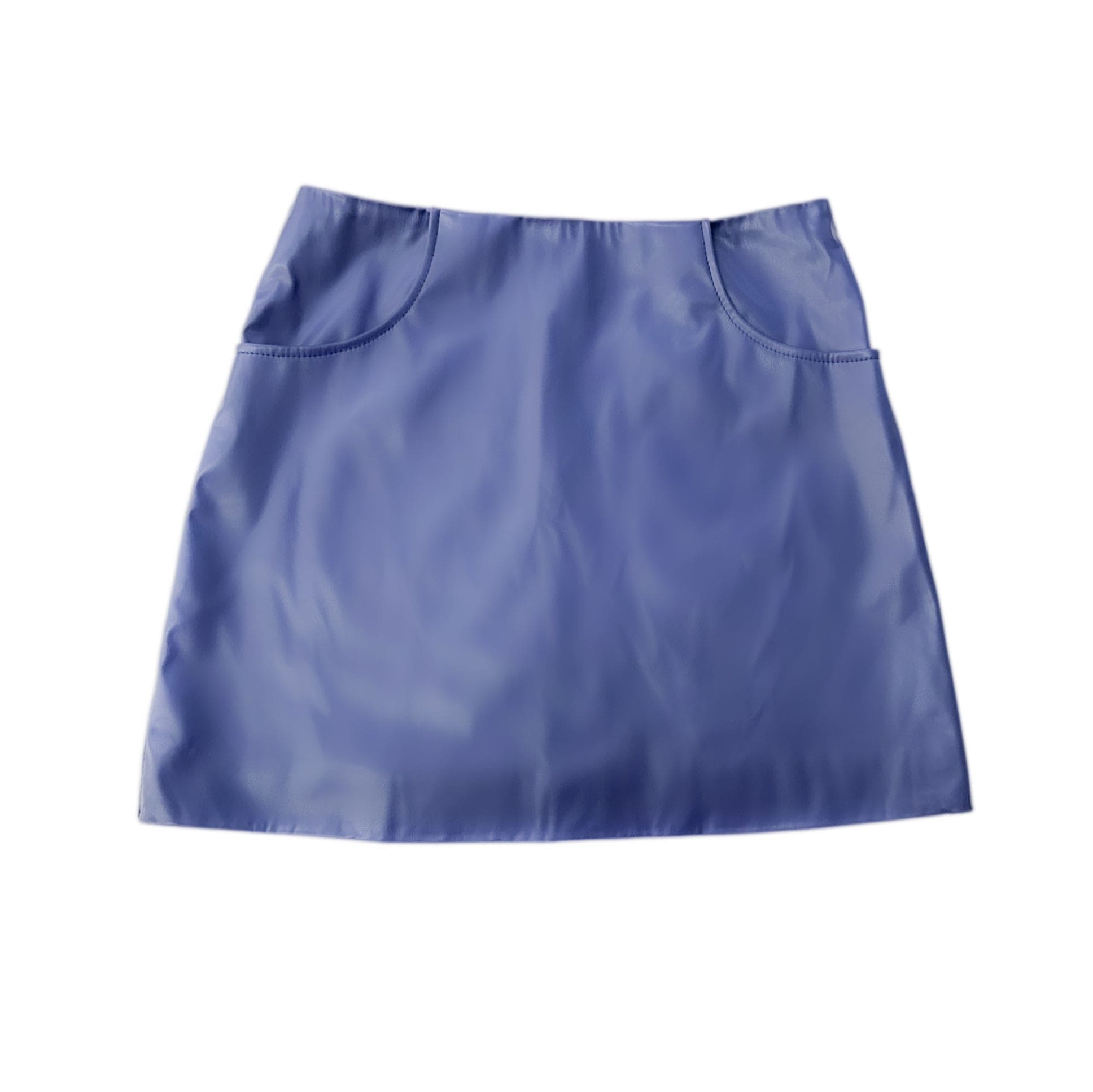 Navy Vegan Leather Skirt