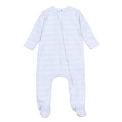 Baby of Mine Zip Footie — Light Blue Pima Cotton
