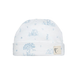 Mon Cheri Baby Boy Gift Set – White & Blue with Hat & Mittens