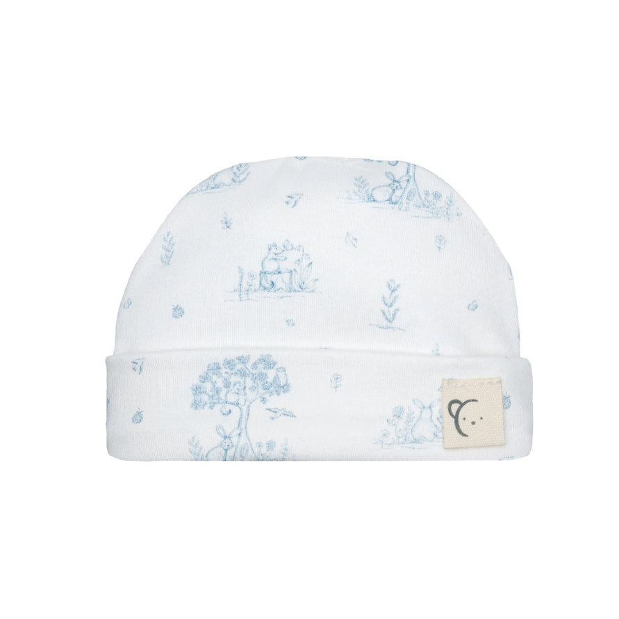 Mon Cheri Baby Boy Gift Set – White & Blue with Hat & Mittens