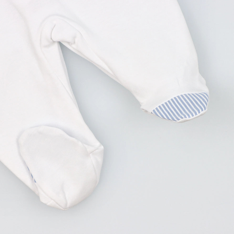 Baby Onesie Babygrow Made of Cotton with Striped Collar