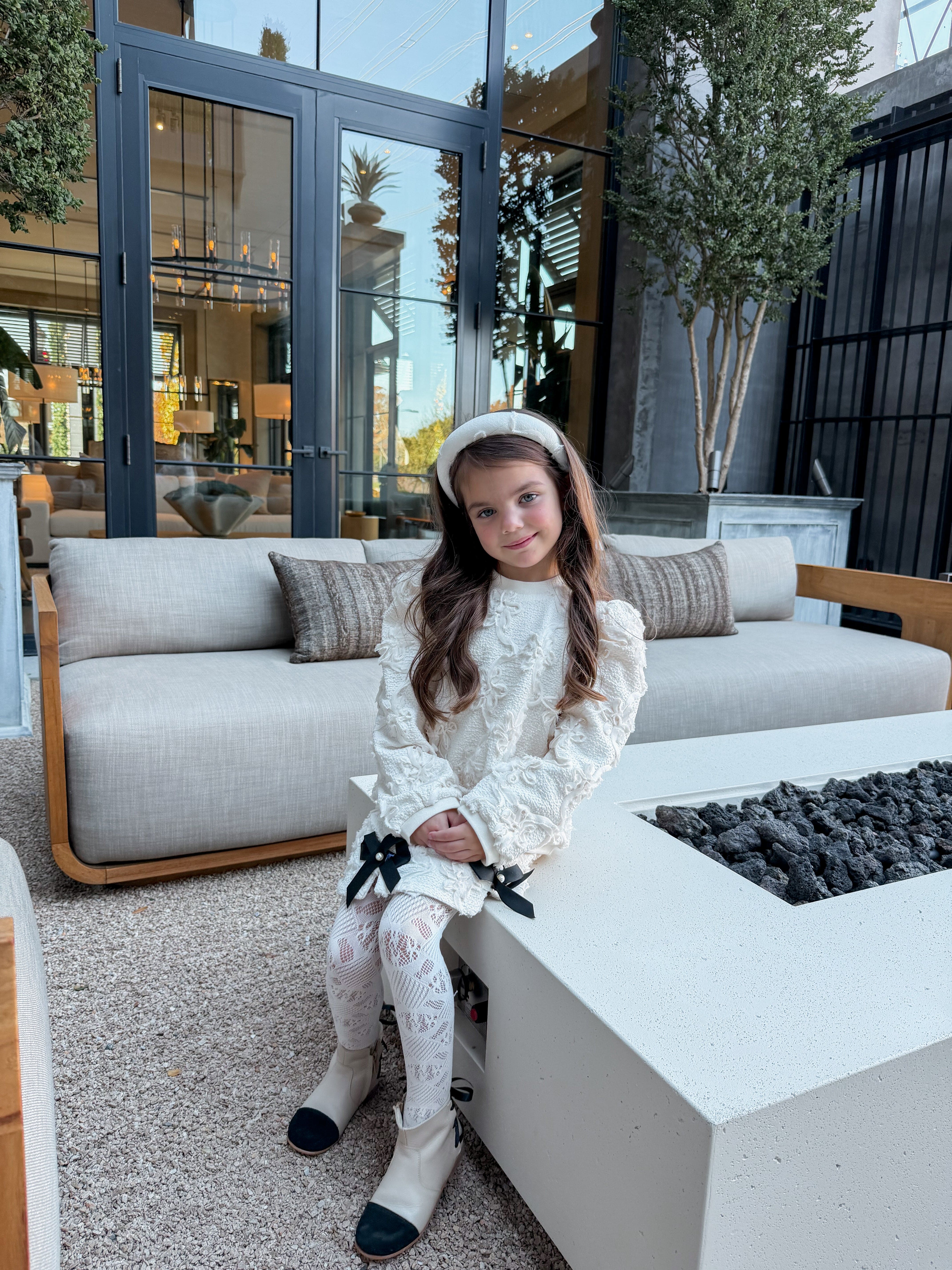 Ava Ivory Flower Headband