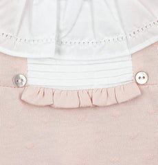 Pink Babygrow with Cotton Fabric Collar