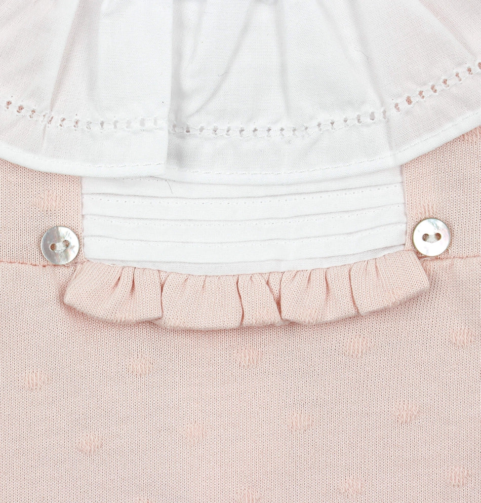 Pink Babygrow with Cotton Fabric Collar