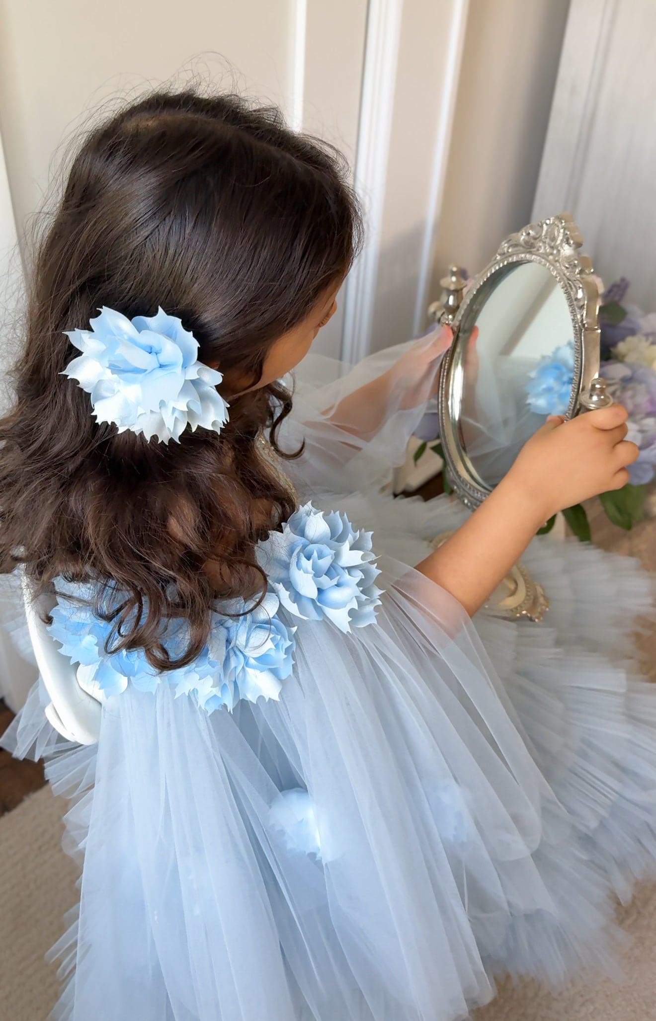 Alaska Baby Blue Flower Hair Clip