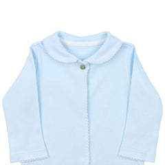 Baby Blue Brushed Cotton Onesie Babygrow