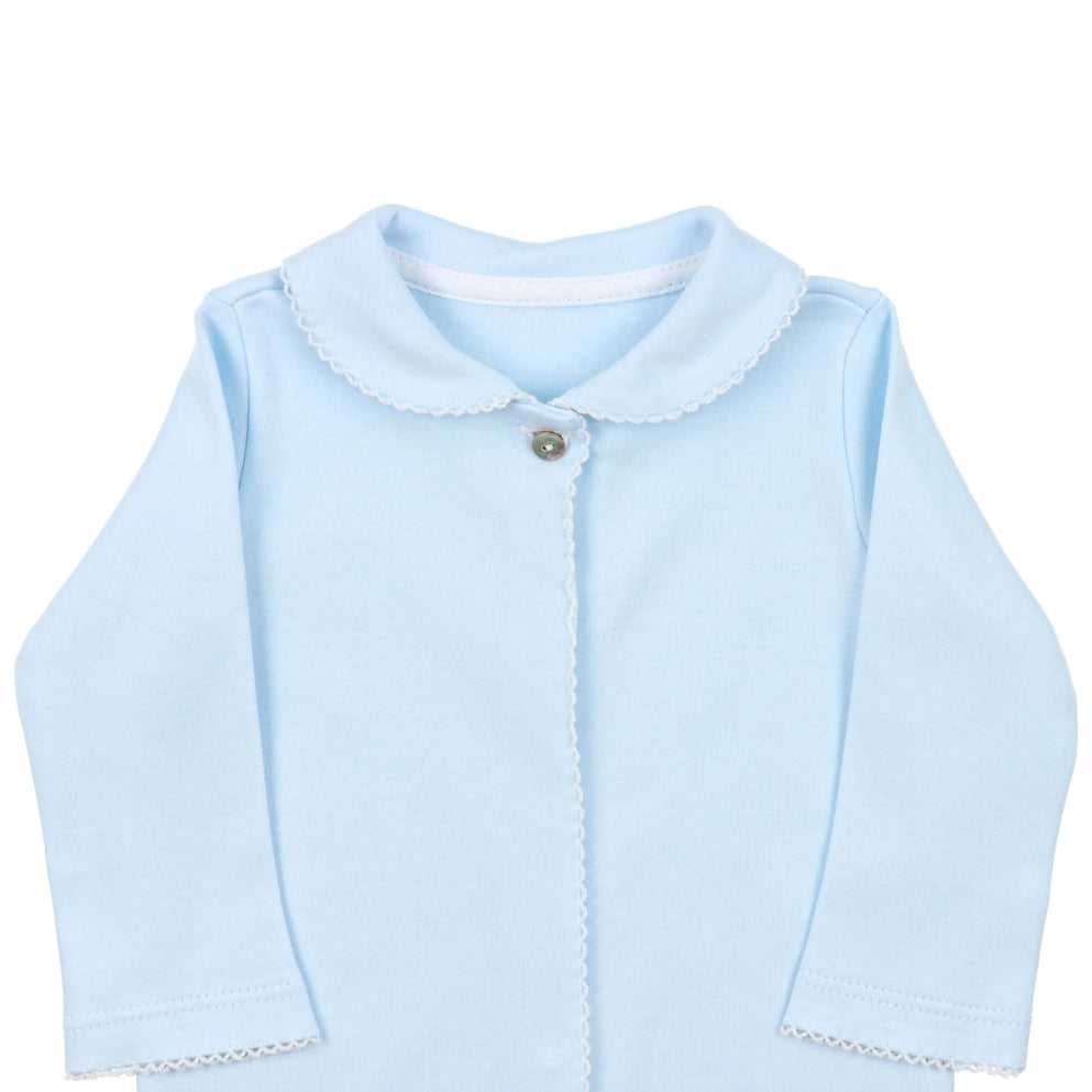 Baby Blue Brushed Cotton Onesie Babygrow