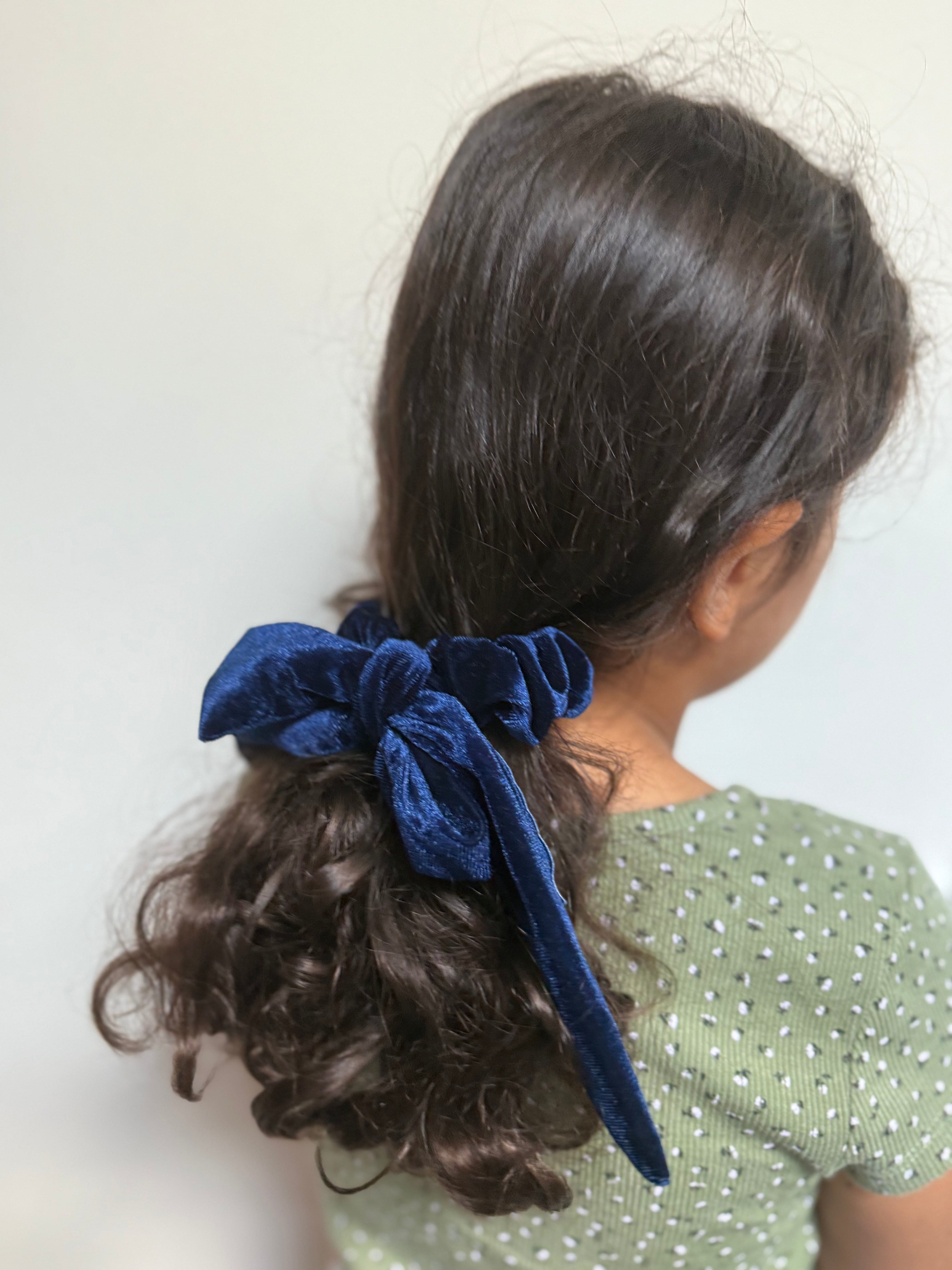 Navy Velvet Scrunchie