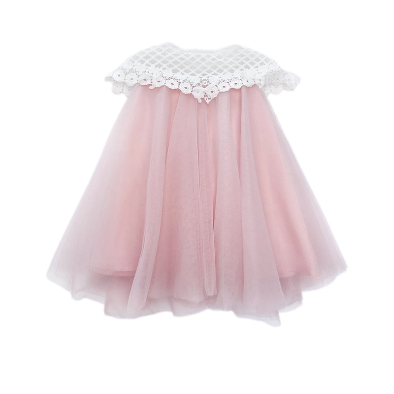 Rosa Pink Tulle Flower Dress