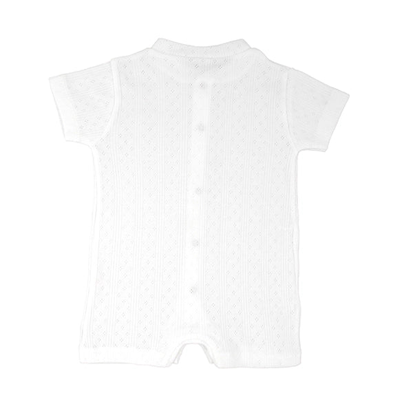 White Organic Cotton Short Sleeve Baby Onsie