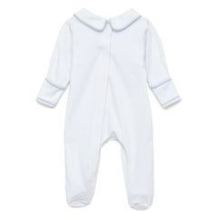 Charlie Hand-Smocked Pima Cotton Baby Footie