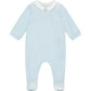 Blue Cotton Embroidered Babygrow