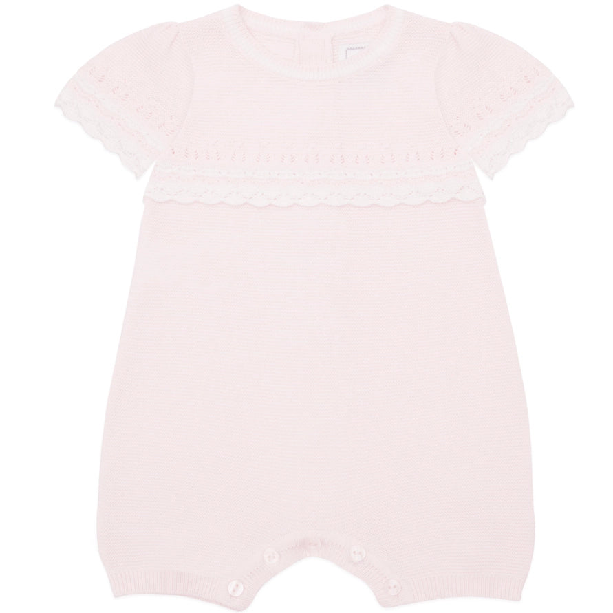 Josie Pink Girls Pretty Knit Romper