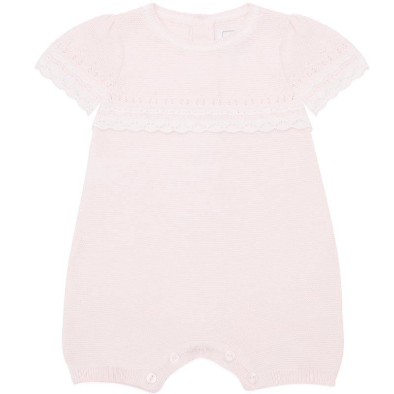 Josie Pink Girls Pretty Knit Romper