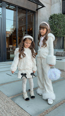 Ava Ivory Flower Bow Skirt