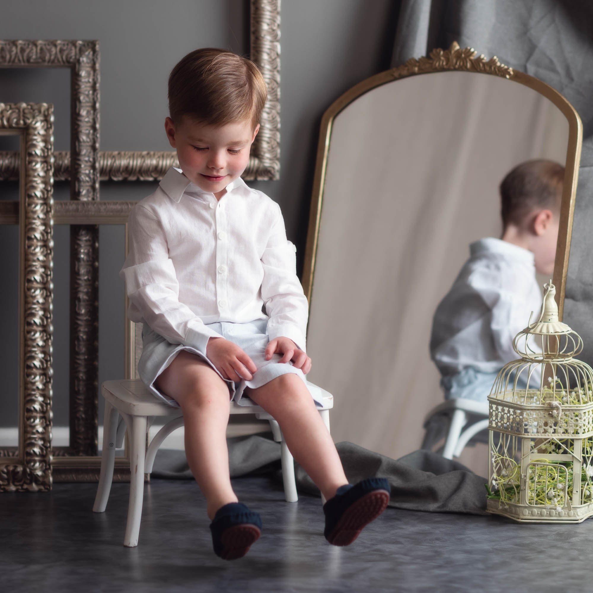 Charlotte Baby Blue Boys' Button Down Shirt