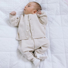 Cypress Stone Cotton Knit Baby Cardigan