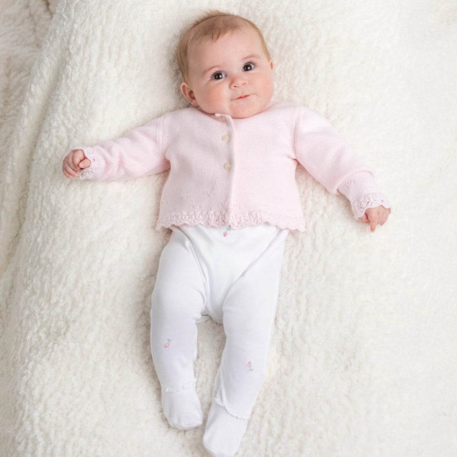 Annabel Baby Girls Babygrow & Cardigan Set