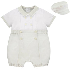 Sawyer Baby Boys White and Beige Outfit Set