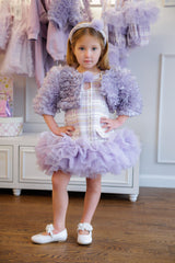 Violet Organza Ruffle Bolero Jacket