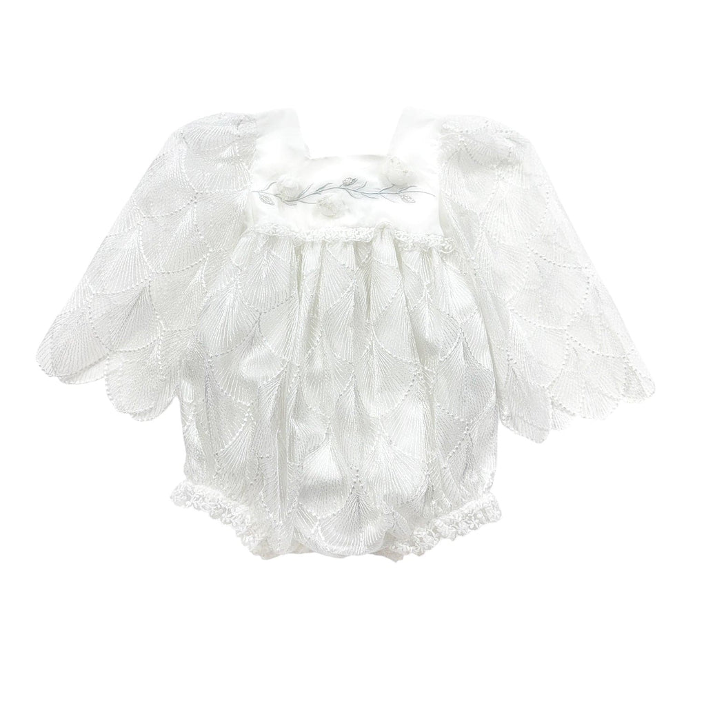 Faith White Scallop Lace Romper
