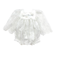 Faith White Scallop Lace Romper