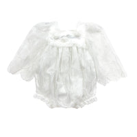 Faith White Scallop Lace Romper