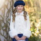 White Cableknit Faux Fur Cotton Cardigan