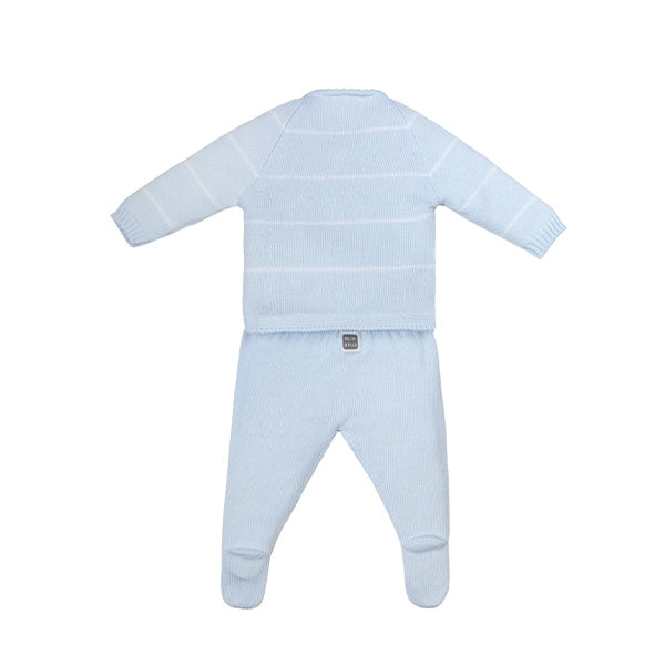 Celeste Striped Cotton Knit Baby Boy Set