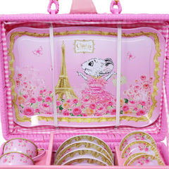 Claris the Chicest Mouse in Paris Picnic Basket Tea Set