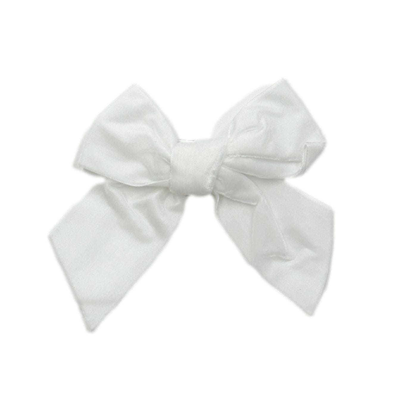 White Velvet Bow Hair Clip