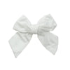 White Velvet Bow Hair Clip