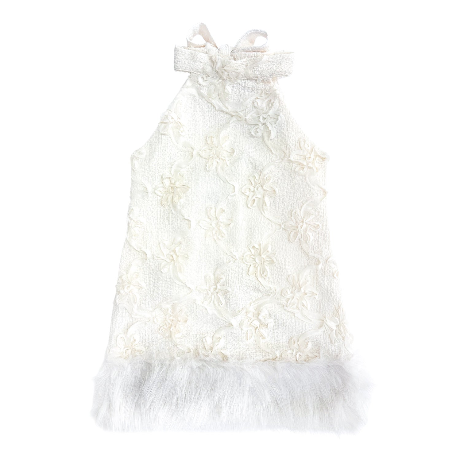 Ava Flower Faux Fur Dress