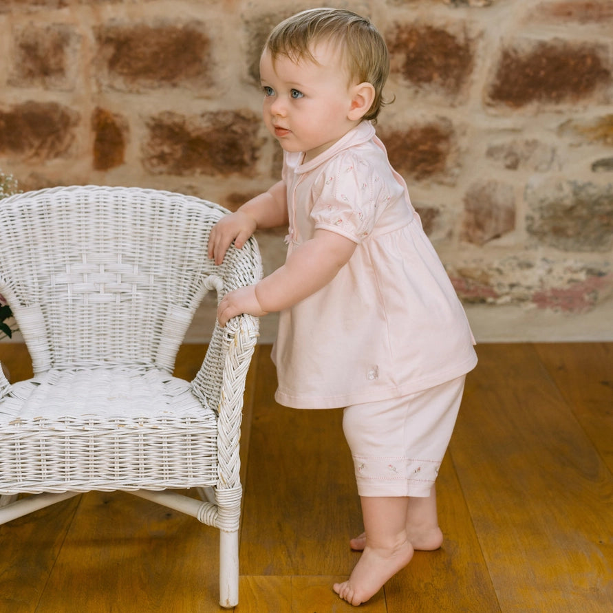 Judy Pink Girls Pretty Top and Shorts Set