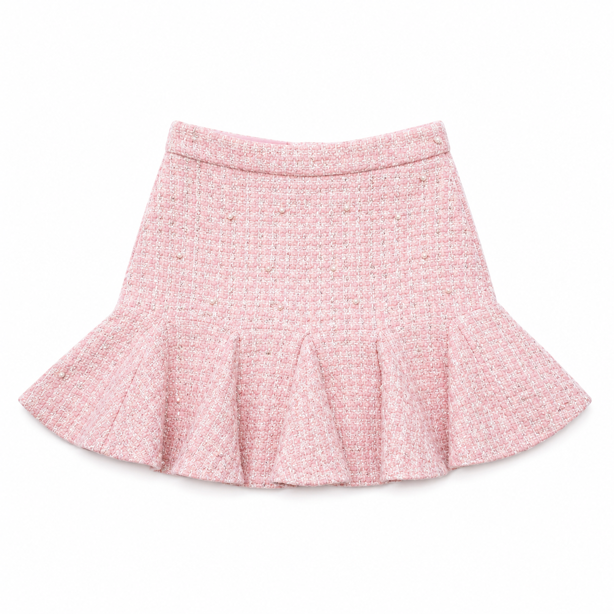 Heather Pink Boucle Pearl Skirt