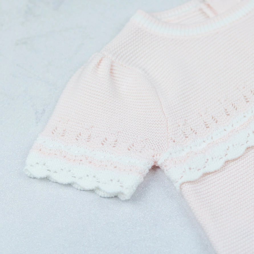 Josie Pink Girls Pretty Knit Romper