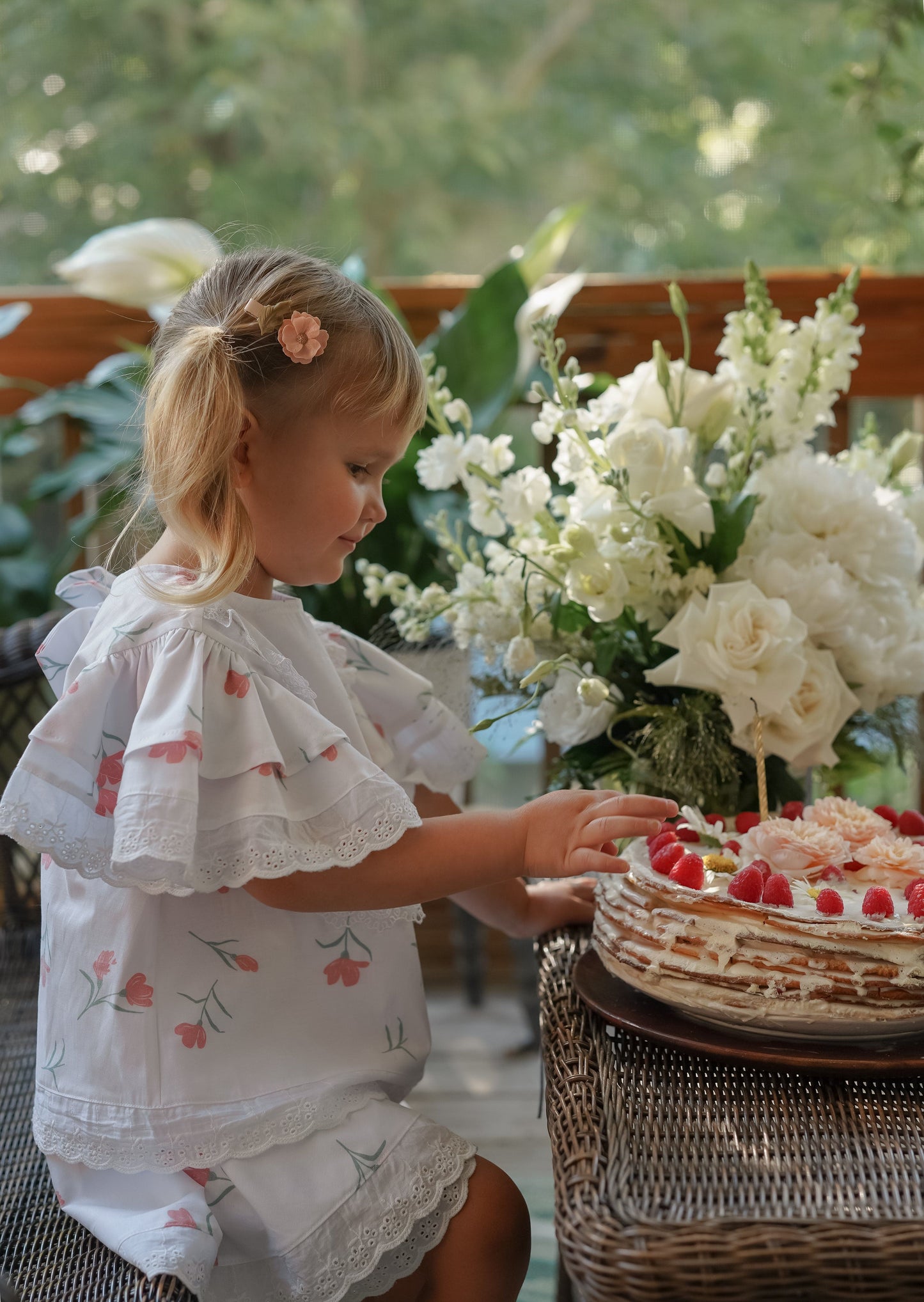 Tulip Cotton Blouse and Shorts Set