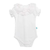 White Bodysuit Onesie Ruffle Collar